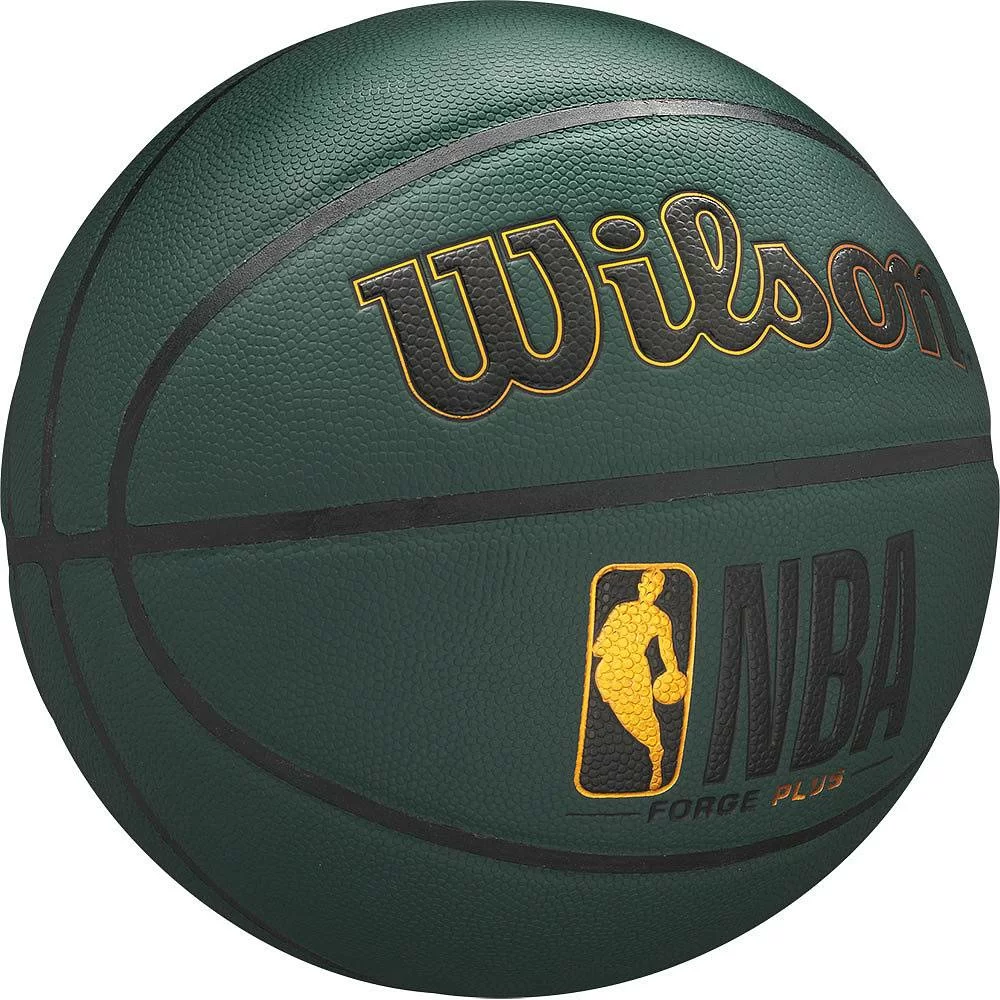 Реальное фото Мяч баскетбольный Wilson NBA Forge Plus  №7 зеленый WTB8103XB07 от магазина СпортСЕ