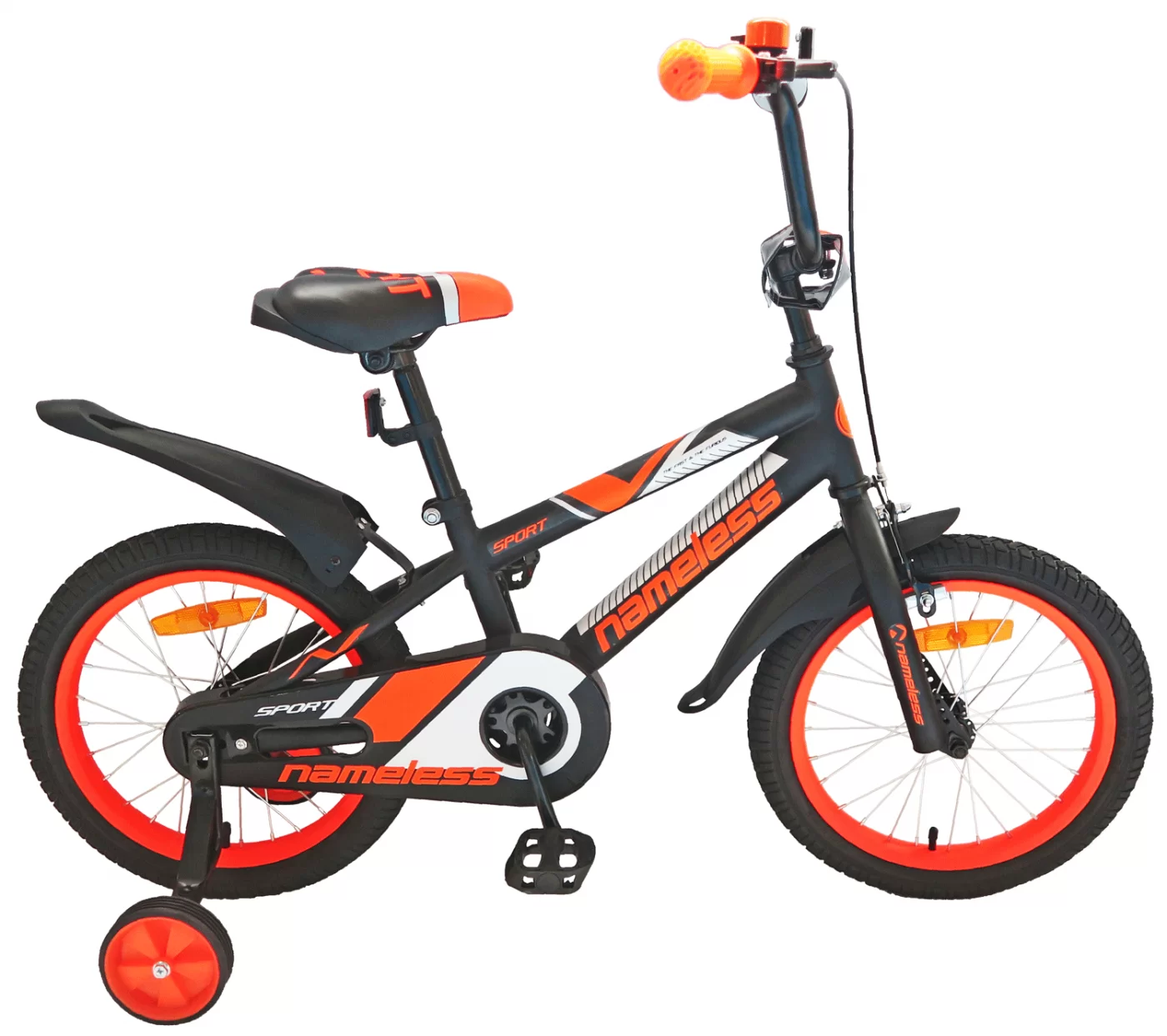 Реальное фото Велосипед 14" Nameless SPORT, черный/оранжевый от магазина СпортСЕ