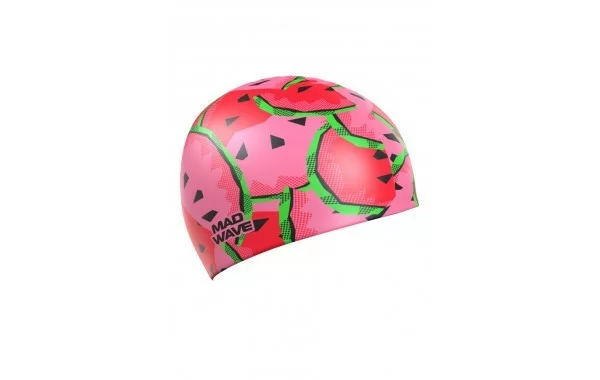 Реальное фото Шапочка для плавания Mad Wave Watermelon Pink M0552 14 0 00W от магазина СпортСЕ