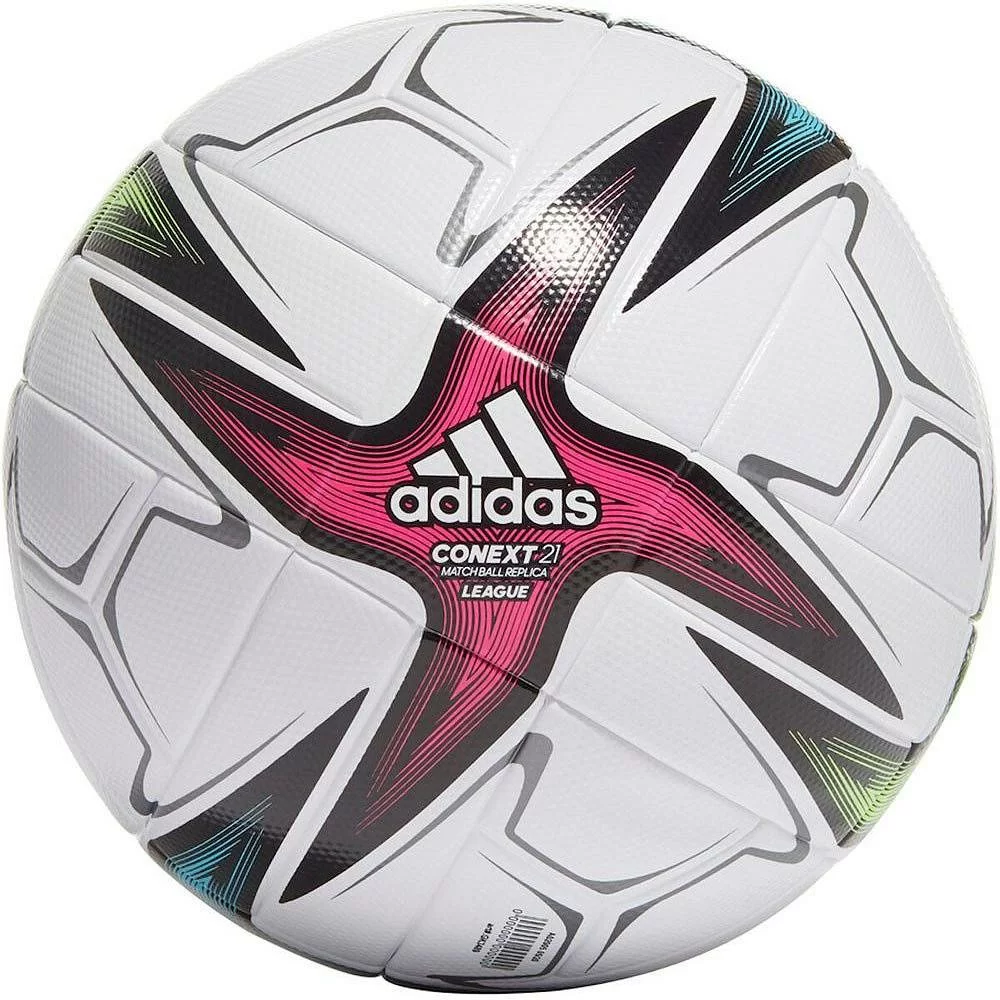 Реальное фото Мяч футбольный Adidas Conext 21 Lge р.4 ТПУ термосш. бело-синий GK3489 от магазина СпортСЕ