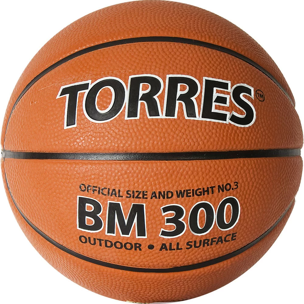 Реальное фото Мяч баскетбольный Torres BM300 №3 резина темно оранж-черный B02013 от магазина СпортСЕ