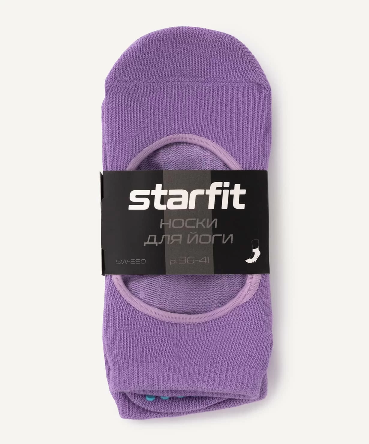 Реальное фото Носки для йоги StarFit SW-220 фиолетовый пастель ЦБ-00002580 от магазина СпортСЕ