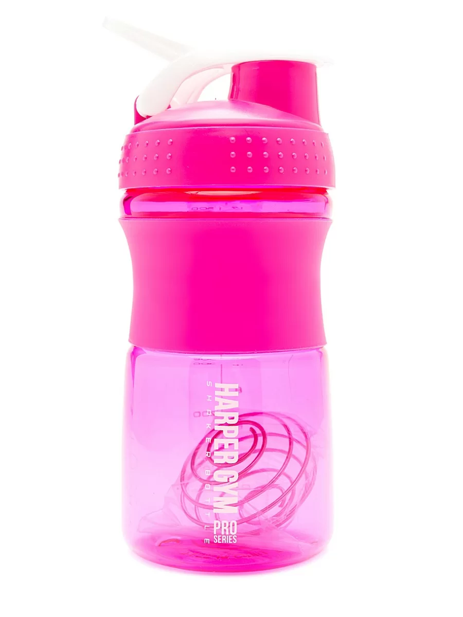 Реальное фото Шейкер Harper Gym Shaker Bottle S19 с венчиком 0.5 л розовый от магазина СпортСЕ