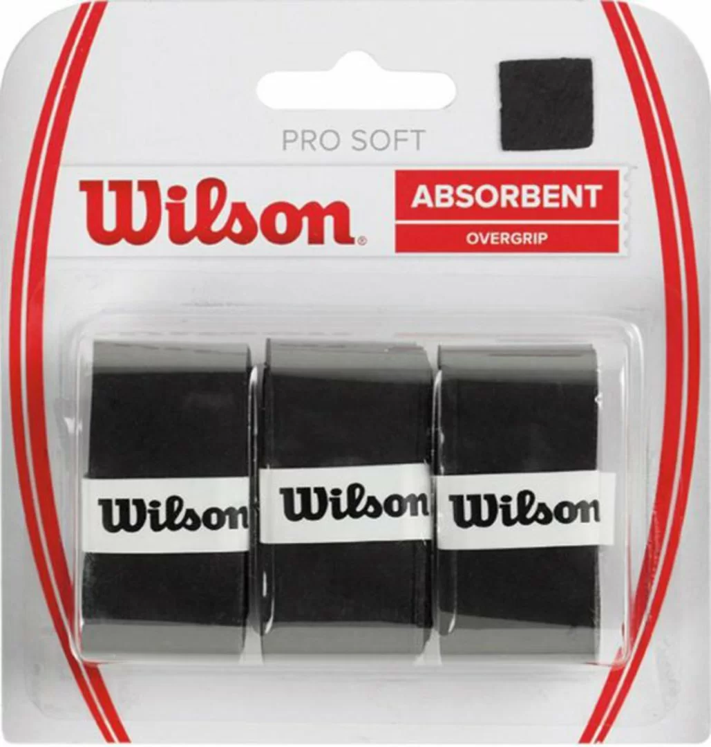 Реальное фото Овергрип Wilson Pro Soft Overgrip 0,5 мм размер 2,5см*120см 3 шт. черный WRZ4040BK от магазина СпортСЕ