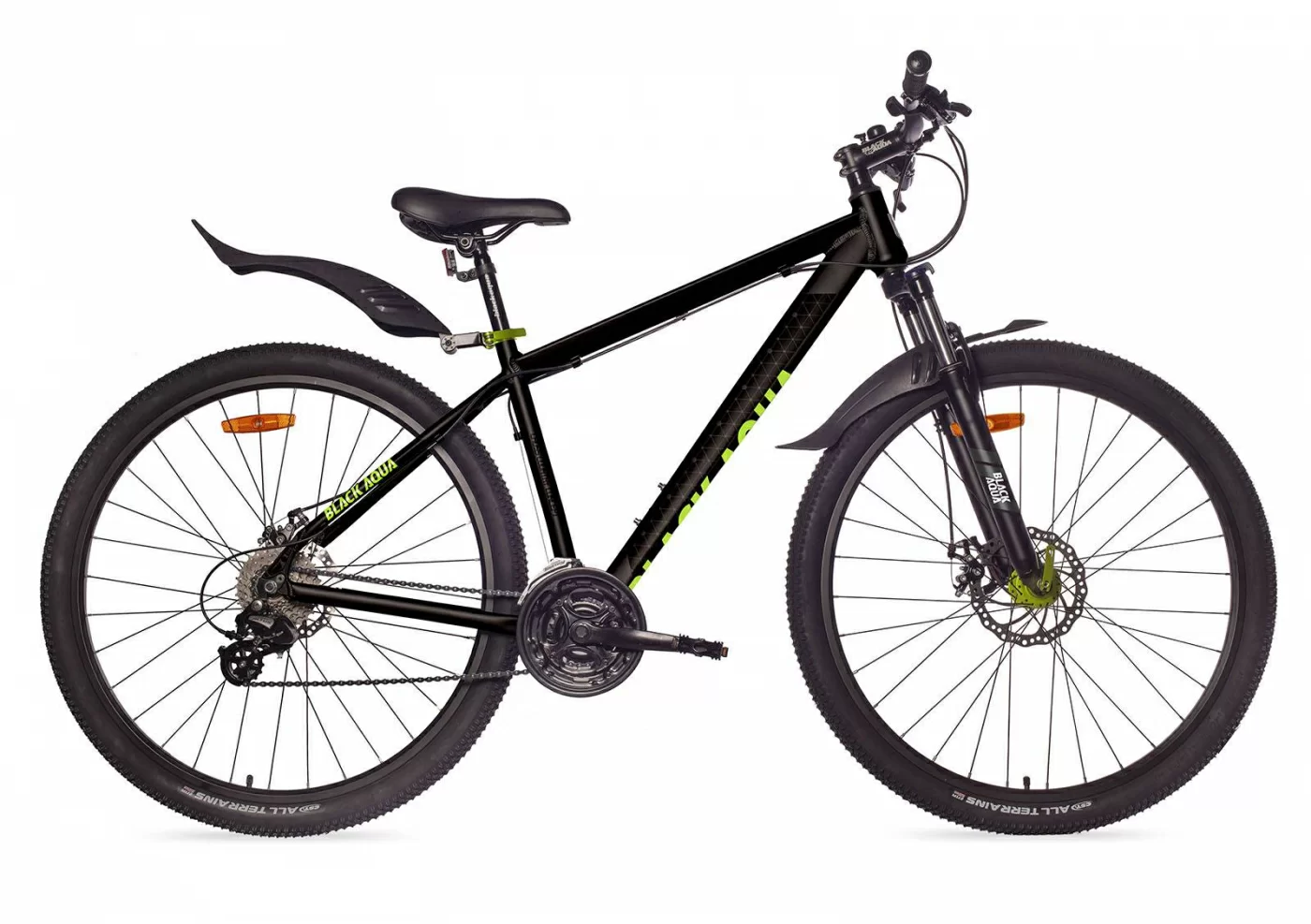 Реальное фото Велосипед Black Aqua Cross 2992 D matt 29" черный-салатовый GL-504D от магазина СпортСЕ