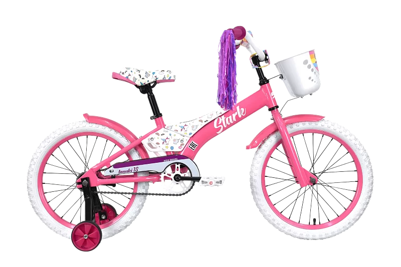 Реальное фото Велосипед Stark Tanuki 18 Girl (2023) розовый/фиолетовый/черный от магазина СпортСЕ