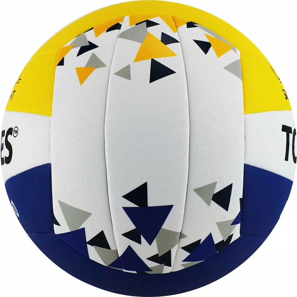 Реальное фото Мяч волейбольный Torres BM1200 р.5 синт.кожа клееный  бел-син-желт V42035 от магазина СпортСЕ