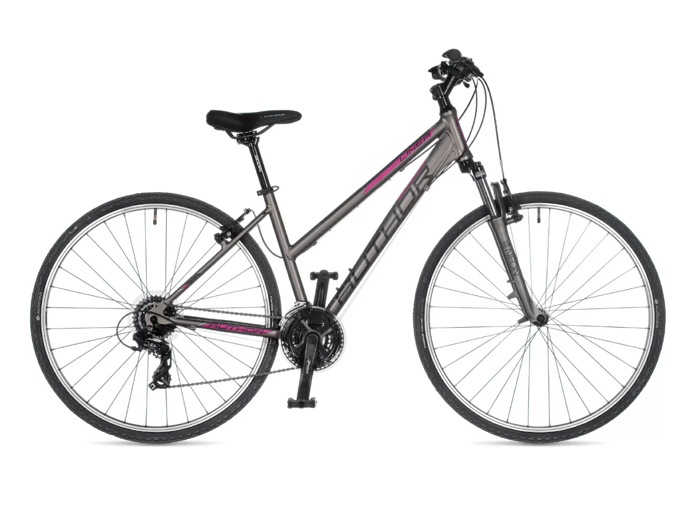 Реальное фото Велосипед женский AUTHOR Linea 2022 Серебряно-розовый от магазина СпортСЕ