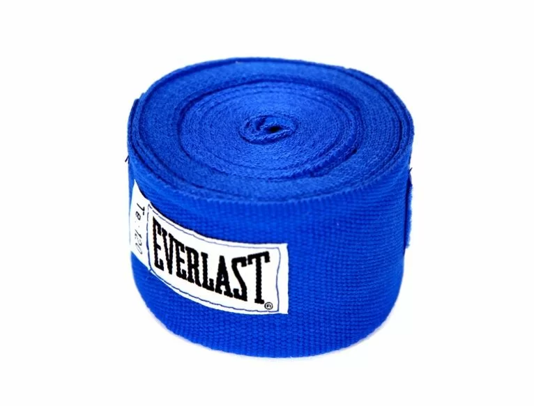 Реальное фото Бинт боксерский 3 м Everlast синий 4454RBU от магазина СпортСЕ