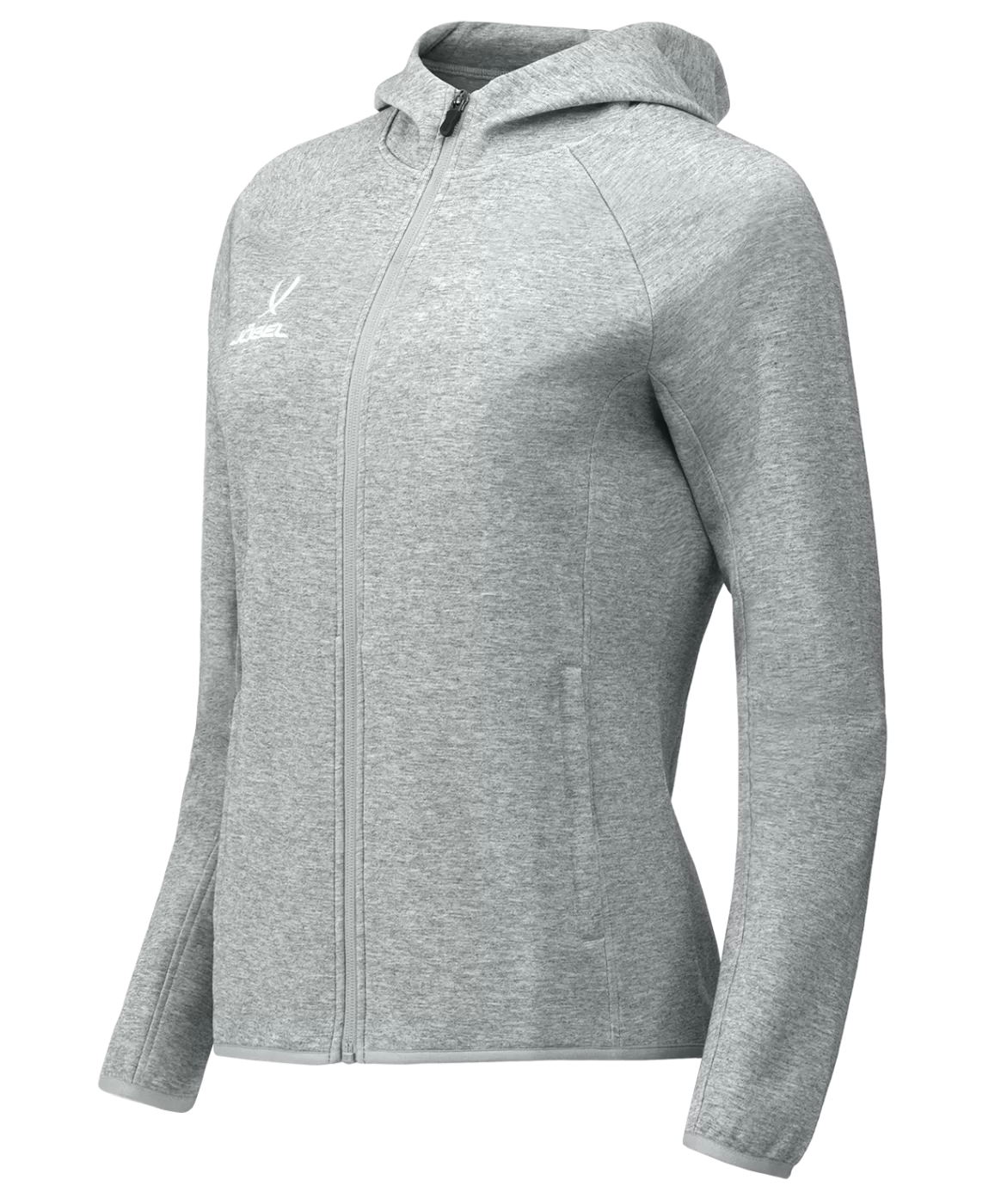 Реальное фото Худи на молнии женское ESSENTIAL Athlete Hooded FZ Jacket W, серый от магазина СпортСЕ