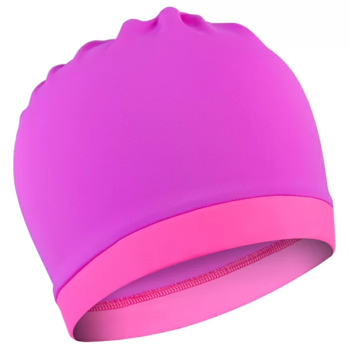 Реальное фото Шапочка для плавания Combosport лайкра объемная двухцветная, лилово/розовая ШО-1719/08 от магазина СпортСЕ