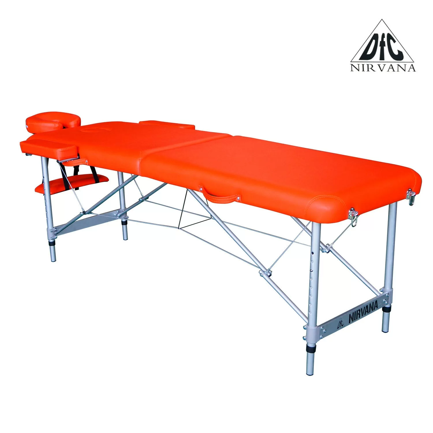 Реальное фото Массажный стол DFC NIRVANA, Elegant, 186х60х4 см, алюм. ножки, цвет оранжевый (Orange) TS2010_Or от магазина СпортСЕ