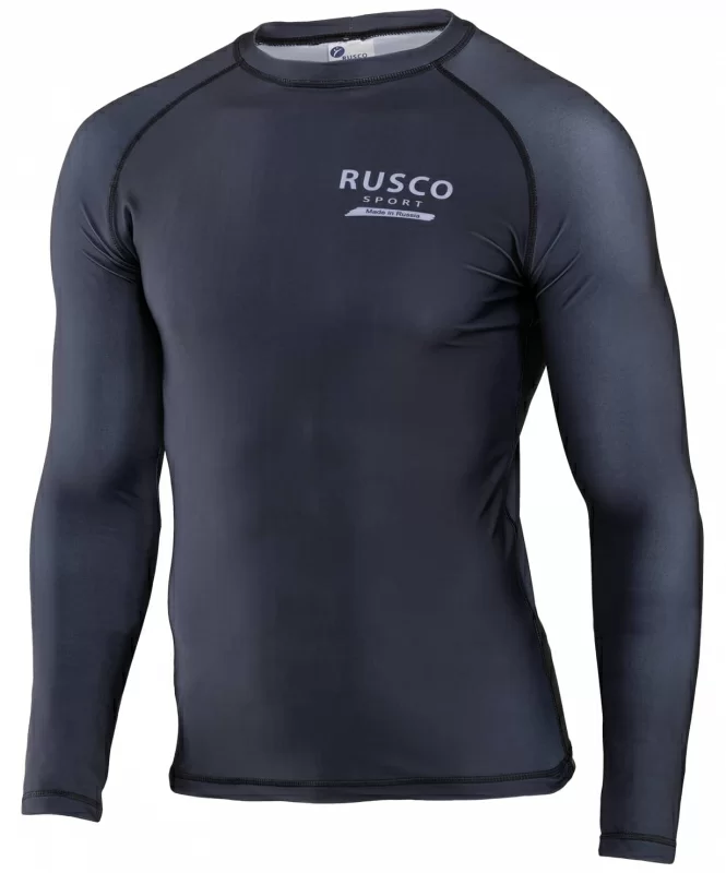 Реальное фото Рашгард Rusco Sport Only Black MMA взрослый от магазина СпортСЕ