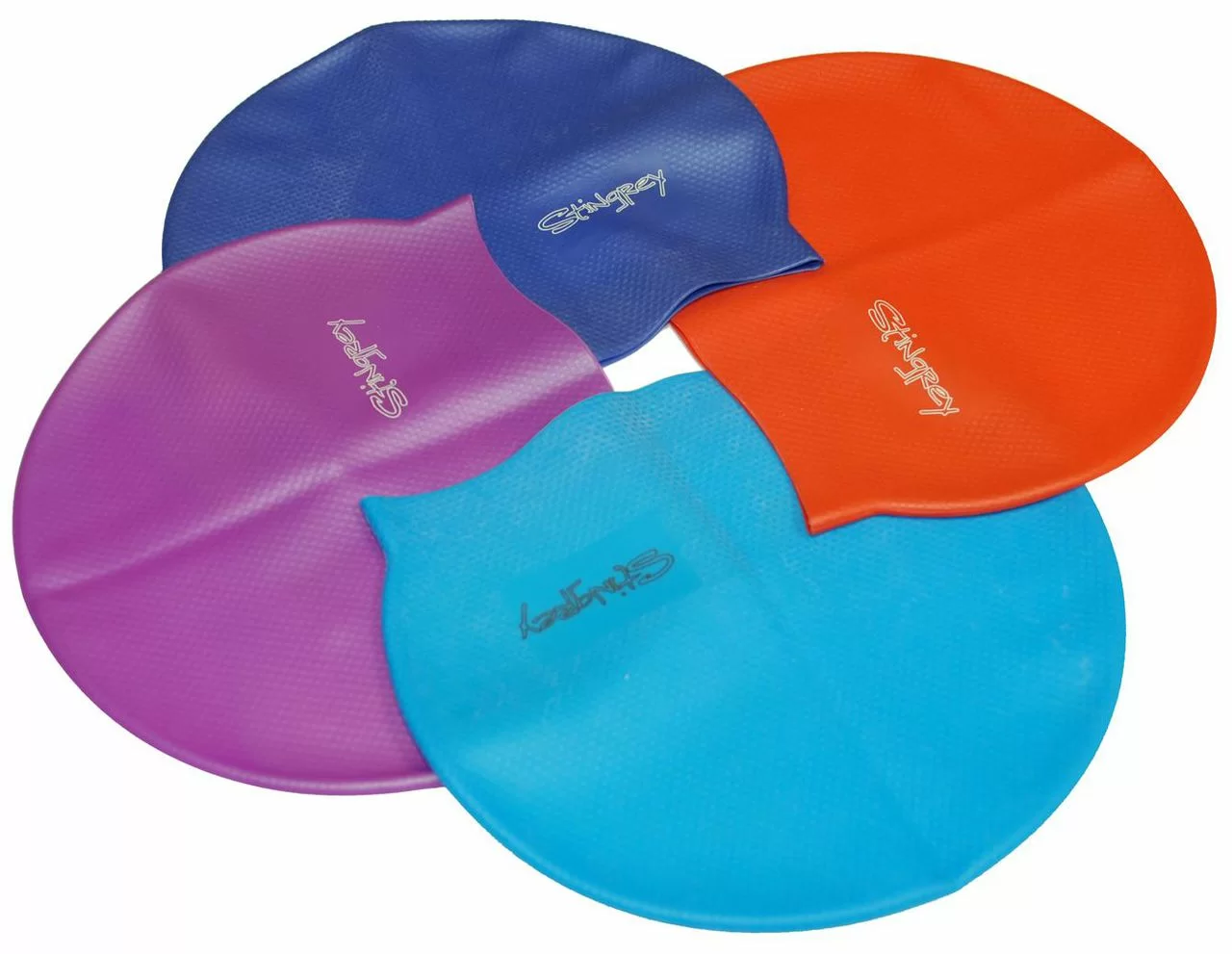 Реальное фото Шапочка для плавания Stingrey ХВ одноцветная с внешней рельефной структурой силикон от магазина СпортСЕ