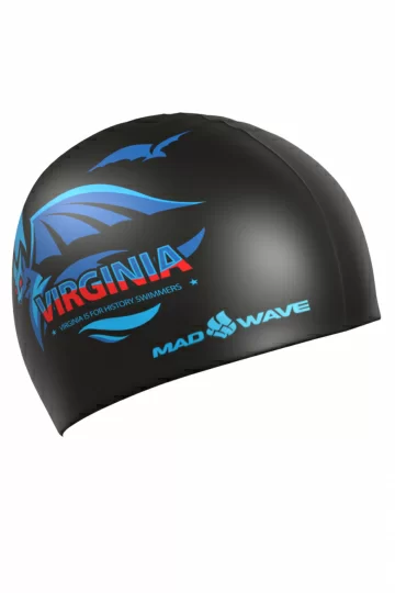 Реальное фото Шапочка для плавания Mad Wave Virginia black M0558 48 0 00W от магазина СпортСЕ