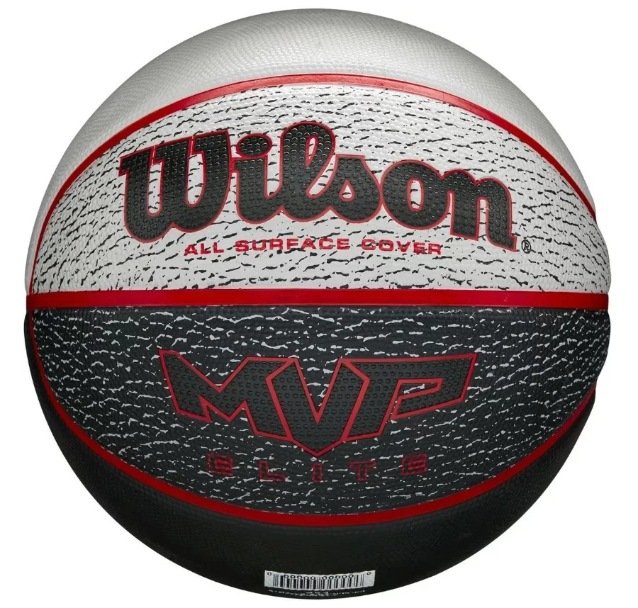 Реальное фото Мяч баскетбольный Wilson MVP Elite  №7 серо-красно-черный WTB1460XB07 от магазина СпортСЕ