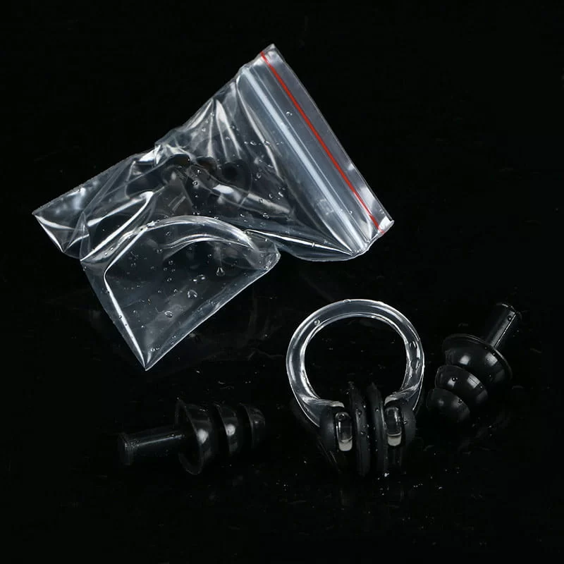 Реальное фото Набор для плавания E36868-6 zip-lock беруши и зажим для носа черный 10020492 от магазина СпортСЕ