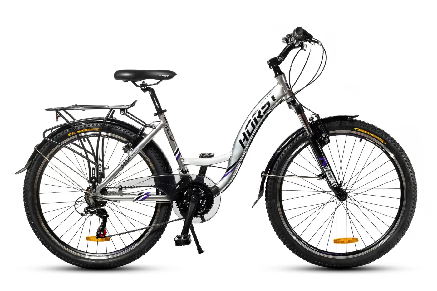 Реальное фото Велосипед HORST Shadow 2022 Серо-чёрно-фиолетовый от магазина СпортСЕ