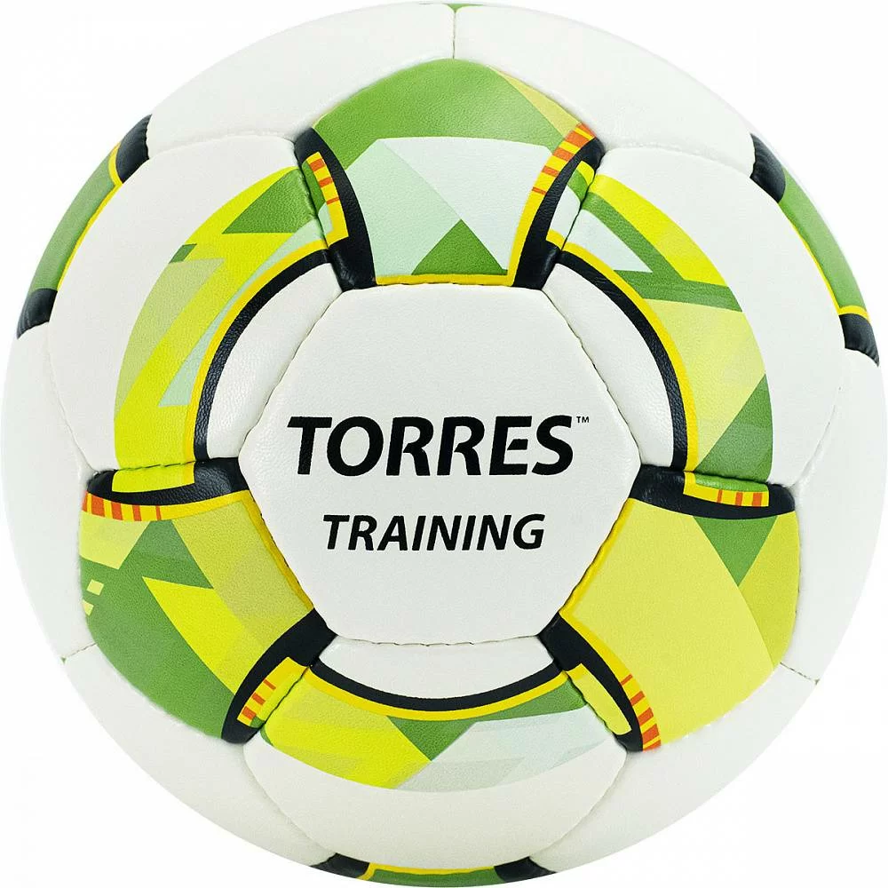 Реальное фото Мяч футбольный Torres Training №4 32 п. PU ручная сшивка бело-зел-сер F320054 от магазина СпортСЕ