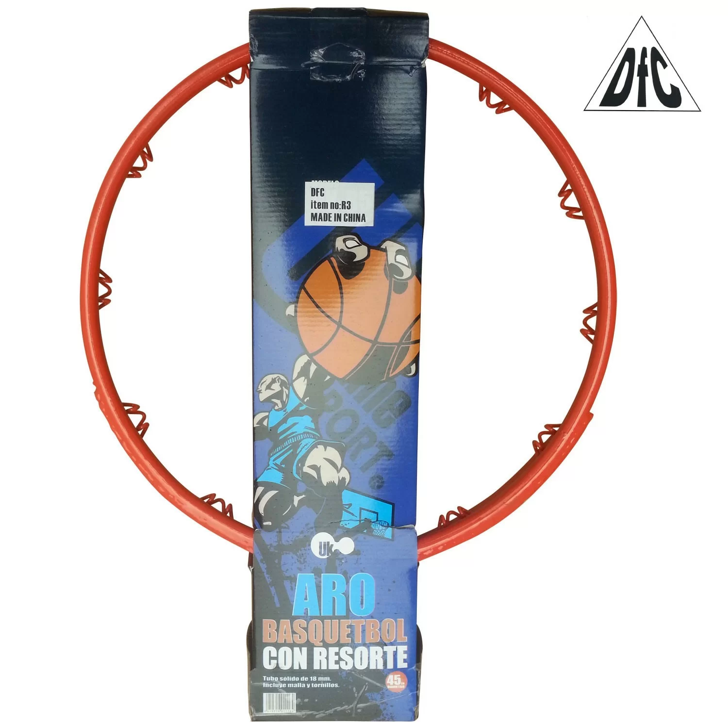 Реальное фото Кольцо баскетбольное DFC R3 45см (18") 2 пружины, оранж/красное от магазина СпортСЕ