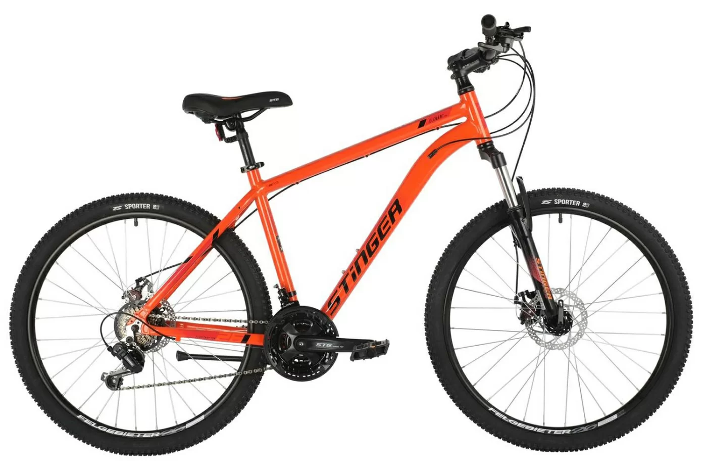 Реальное фото Велосипед STINGER 26" ELEMENT EVO оранжевый, алюминий, размер 14" от магазина СпортСЕ