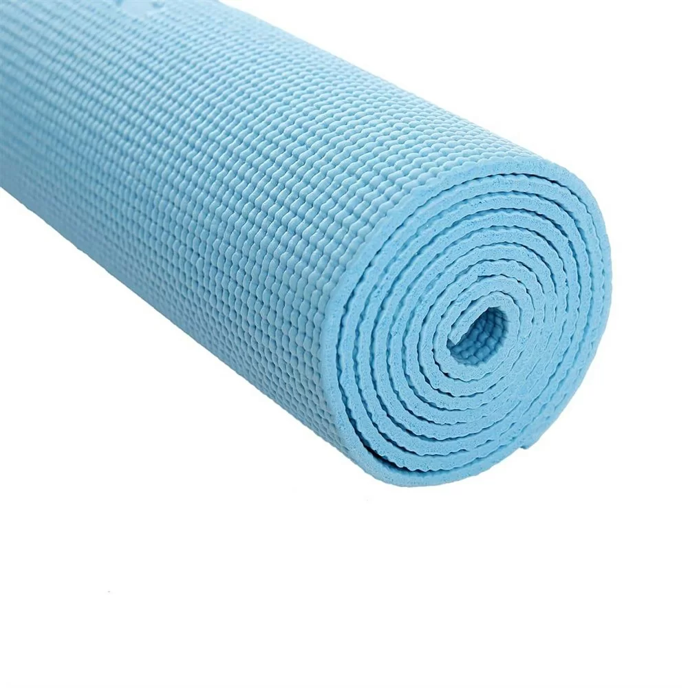 Реальное фото Коврик для йоги StarFit FM-101 PVC 173x61x0,5 см синий пастель УТ-00018902 от магазина СпортСЕ