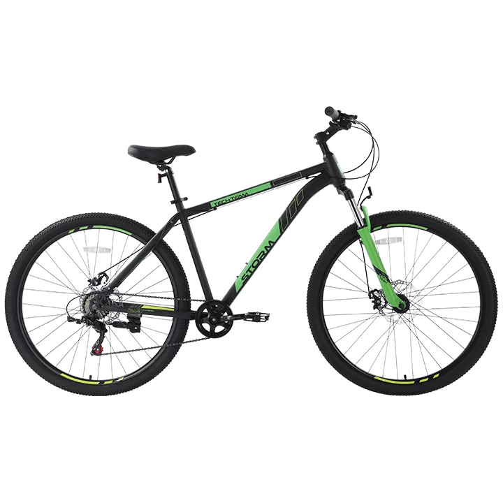 Реальное фото Велосипед TechTeam Storm 29" (2024) черно-зеленый от магазина СпортСЕ