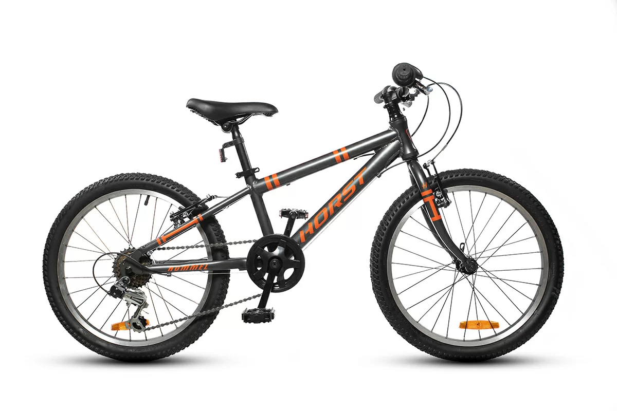 Реальное фото Велосипед детский HORST Hummel 2021 Серо-оранжевый от магазина СпортСЕ