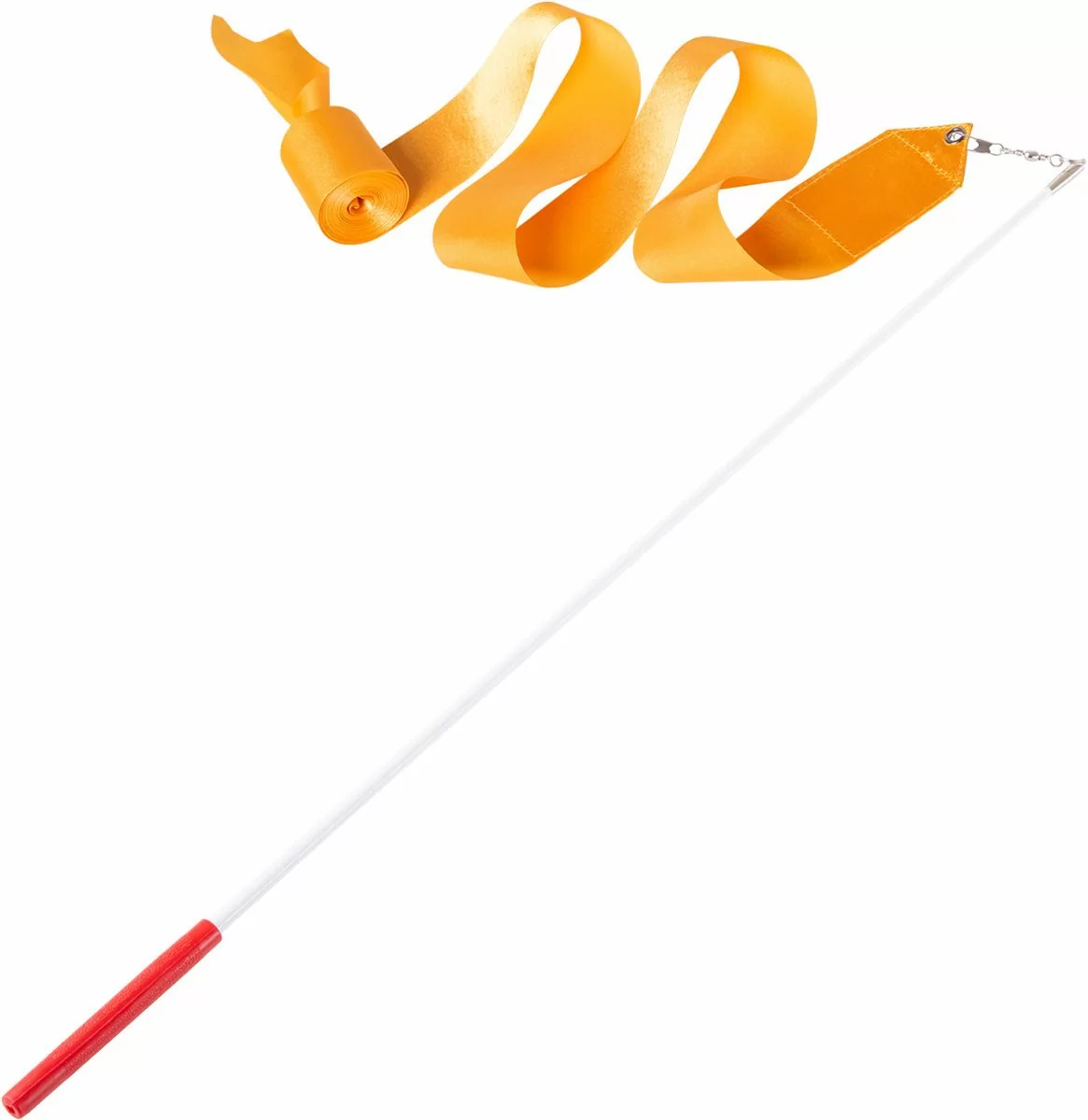 Реальное фото Лента для художественной гимнастики с палочкой 6 м Amely оранжевая AGR-201 от магазина СпортСЕ