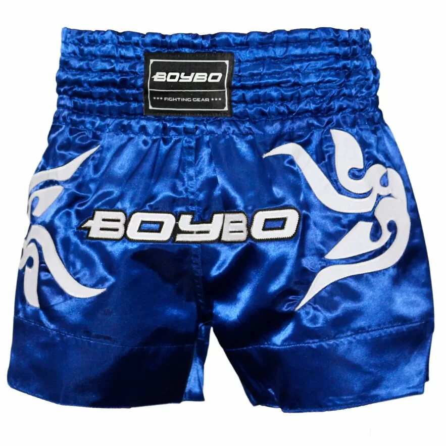 Реальное фото Шорты для тайского бокса BoyBo синий BST882 от магазина СпортСЕ