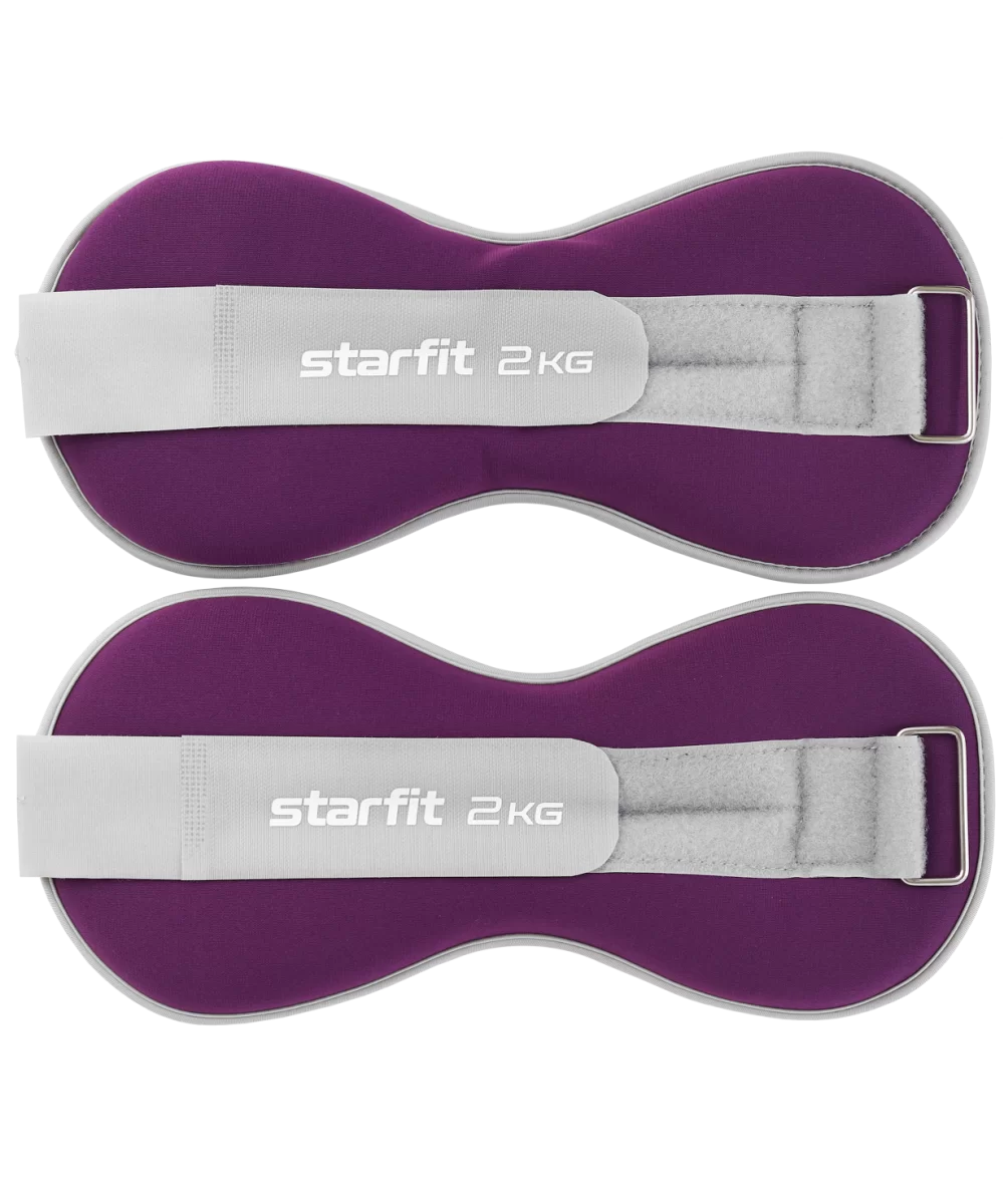 Реальное фото Утяжелители 2 кг х 2 шт StarFit WT-502 фиолетовый УТ-00020467 от магазина СпортСЕ