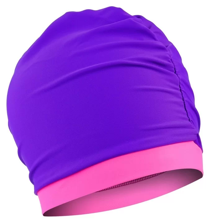 Реальное фото Шапочка для плавания Combosport лайкра объемная двухцветная, яр.фиолетовый/розовый ШО-1835/08 от магазина СпортСЕ