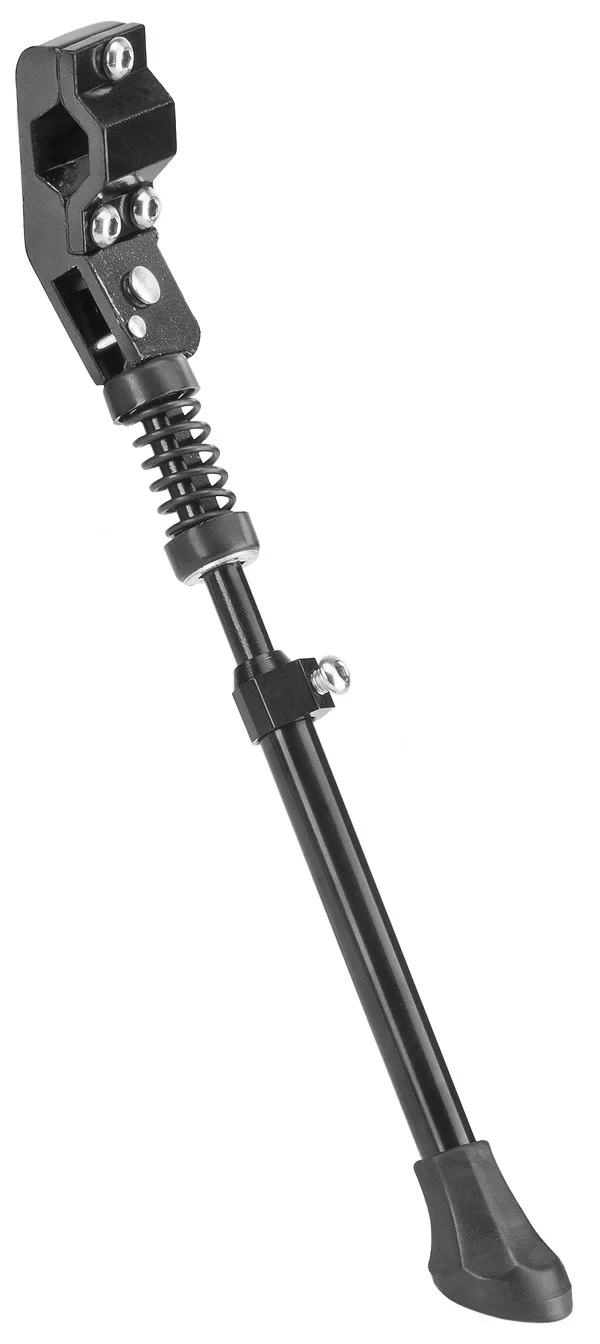 Реальное фото Подножка 20"-28" BLF-F2 крепление на 1 перо задней вилки, телескопическая, алюминиевая чёрная 390051 от магазина СпортСЕ