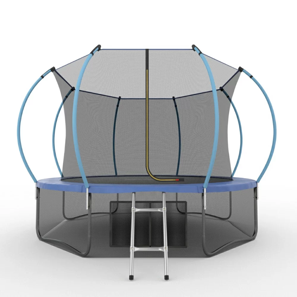 Реальное фото EVO JUMP Internal 12ft (Blue) + Lower net. Батут с внутренней сеткой и лестницей, диаметр 12ft (синий) + нижняя сеть от магазина СпортСЕ