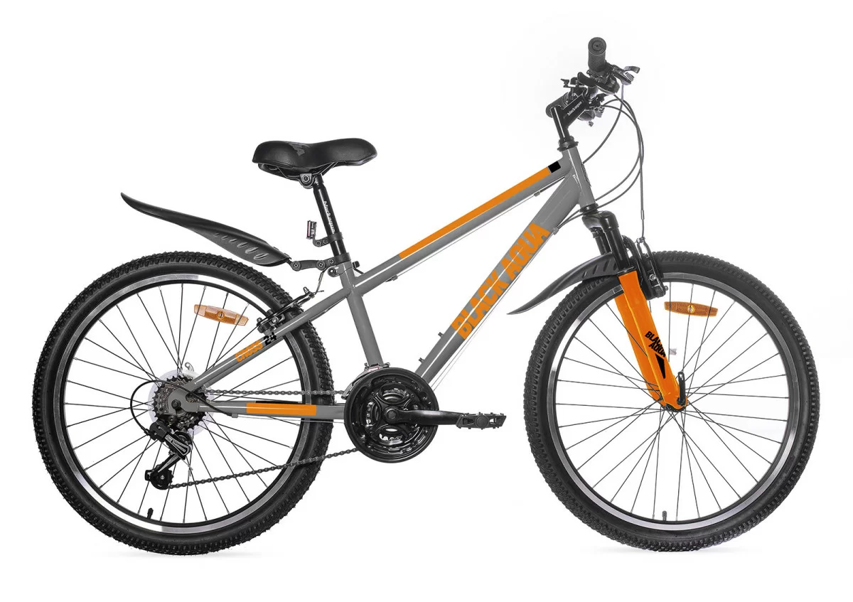 Реальное фото Велосипед Black Aqua Cross 1451 V 24" серый-оранжевый GL-204V от магазина СпортСЕ