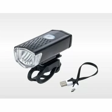 Реальное фото Фонарь передний RPL-2255 алюмин. USB кабель, 800 mAh, CREE LED, 300 Lum, 3 режима работы УТ00019035 от магазина СпортСЕ