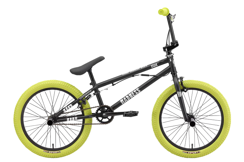 Реальное фото Велосипед Stark Madness BMX 2 (2024)  черный матовый/серебристый/хаки от магазина СпортСЕ