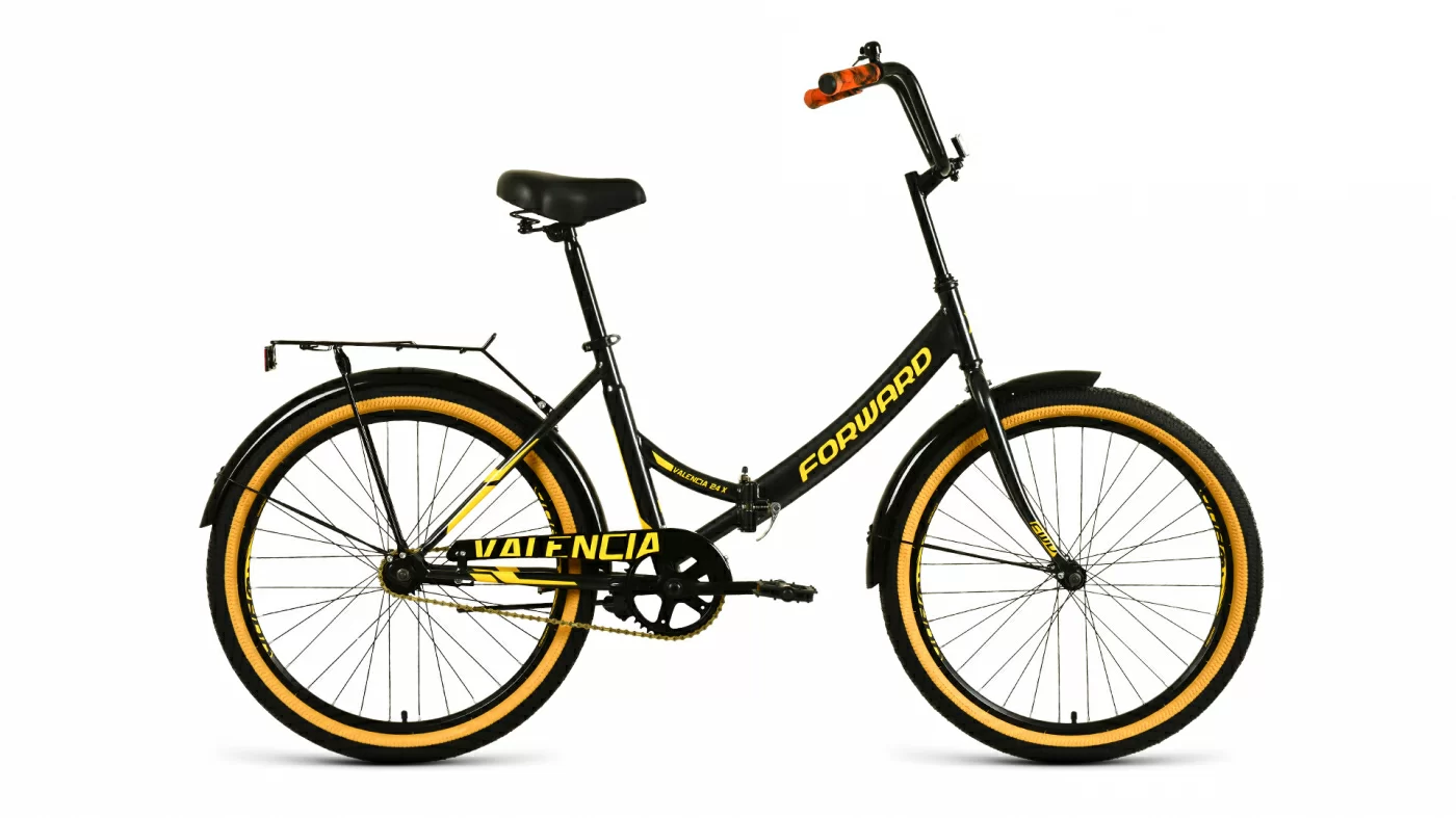 Реальное фото Велосипед Forward Valencia 24 X (2022) черный/золотой RBK22FW24073 от магазина СпортСЕ