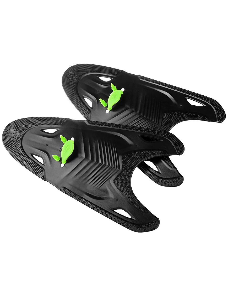 Реальное фото Лопатки для плавания Mad Wave Freestyle one size black/green M0746 07 0 01W от магазина СпортСЕ