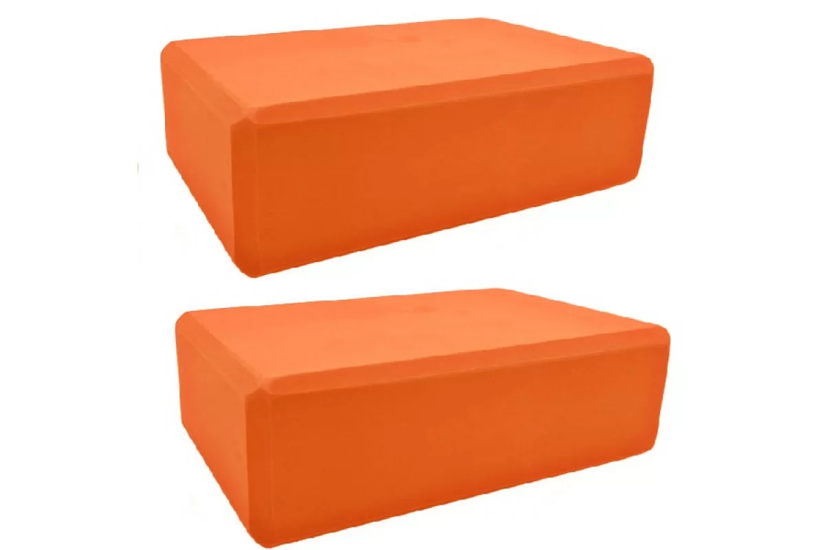 Реальное фото Блоки для йоги BE300-9 полумягкие 2 штуки оранжевый (E42942) 10022225 от магазина СпортСЕ