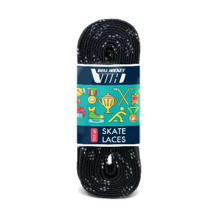 Реальное фото Шнурки хоккейные 274см без пропитки Well Hockey Hockey Skate Laces black 2327 от магазина СпортСЕ