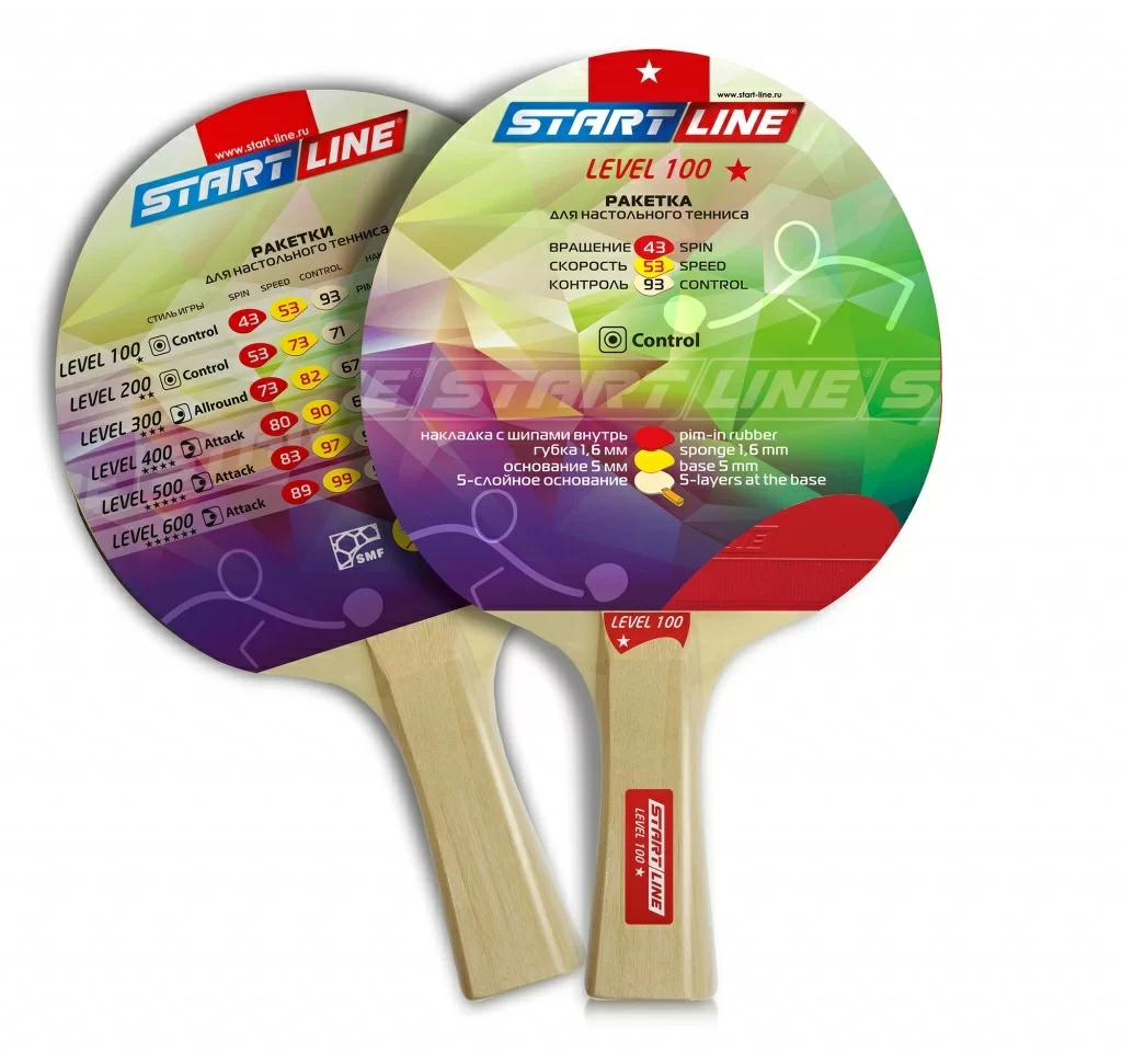 Реальное фото Ракетка для настольного тенниса Start line Level 100 New (коническая) 12202 от магазина СпортСЕ