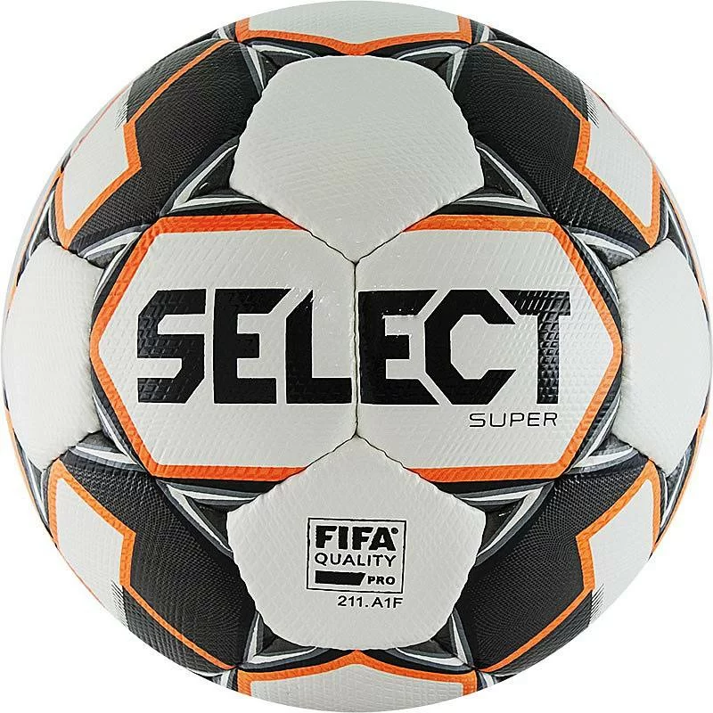 Реальное фото Мяч футбольный Select Super FIFA №5 бел/сер/оранж 812117 от магазина СпортСЕ