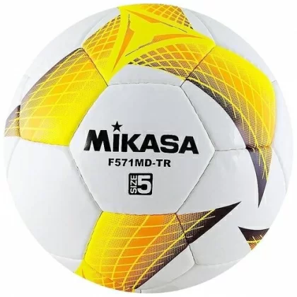 Реальное фото Мяч футбольный Mikasa F571MD-TR-O №5 бело-желто-оранж от магазина СпортСЕ