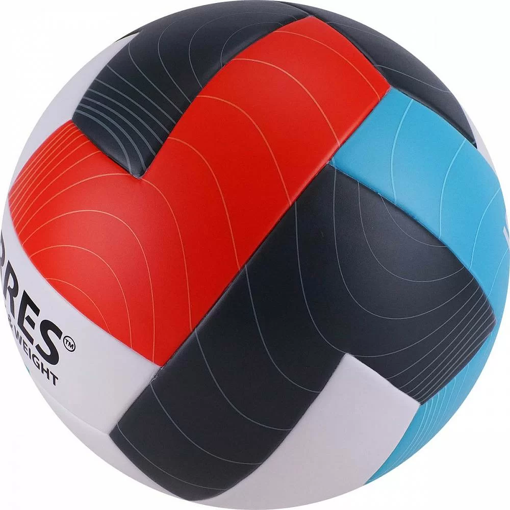Реальное фото Мяч волейбольный Torres Set р.5 синт.кожа клееный бело-оранж-серо-голубой V32045 от магазина СпортСЕ