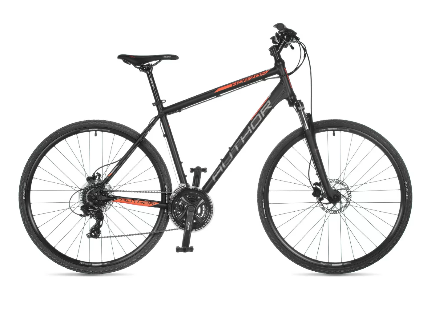 Реальное фото Велосипед AUTHOR Horizon 2022 Чёрно-оранжевый от магазина СпортСЕ
