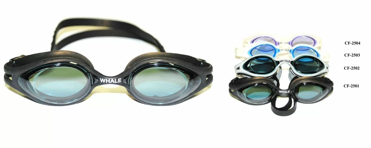 Реальное фото Очки для плавания Whale Y02501(CF-2501) оправа черная стекло серое от магазина СпортСЕ