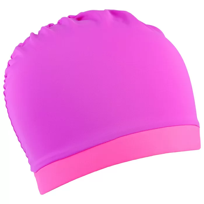 Реальное фото Шапочка для плавания Combosport лайкра объемная двухцветная, лилово/розовая ШО-1719/08 от магазина СпортСЕ