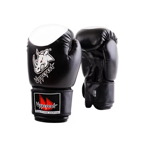 Реальное фото Перчатки боксерские Uppercot UBG-01 DX черный от магазина СпортСЕ