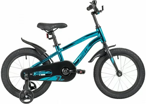 Реальное фото Велосипед NOVATRACK 16" PRIME алюм., синий металлик,  полная защита цепи, ножной тормоз, короткие кр от магазина СпортСЕ